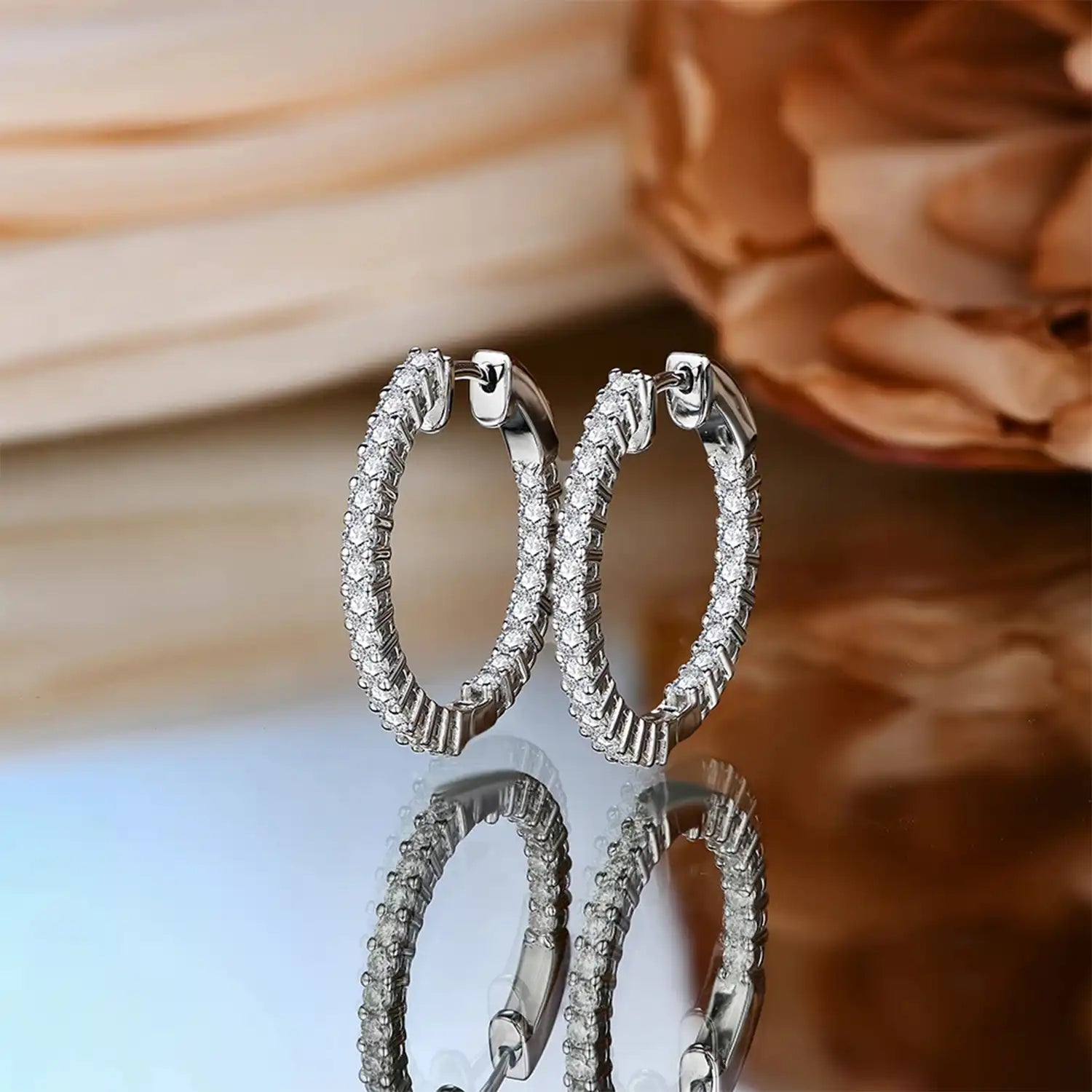Timeless Sparkle Moissanite Hoop Earrings